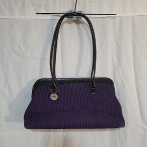 The Sak Purple Knit East West Shoulder Bag with Black Trim NWOT